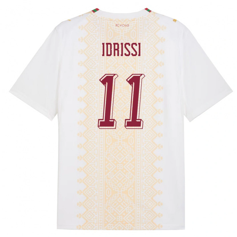 Danxen Kid Morocco Yahya Idrissi #11 White Gold Red Away Jersey 26-28 T-Shirt