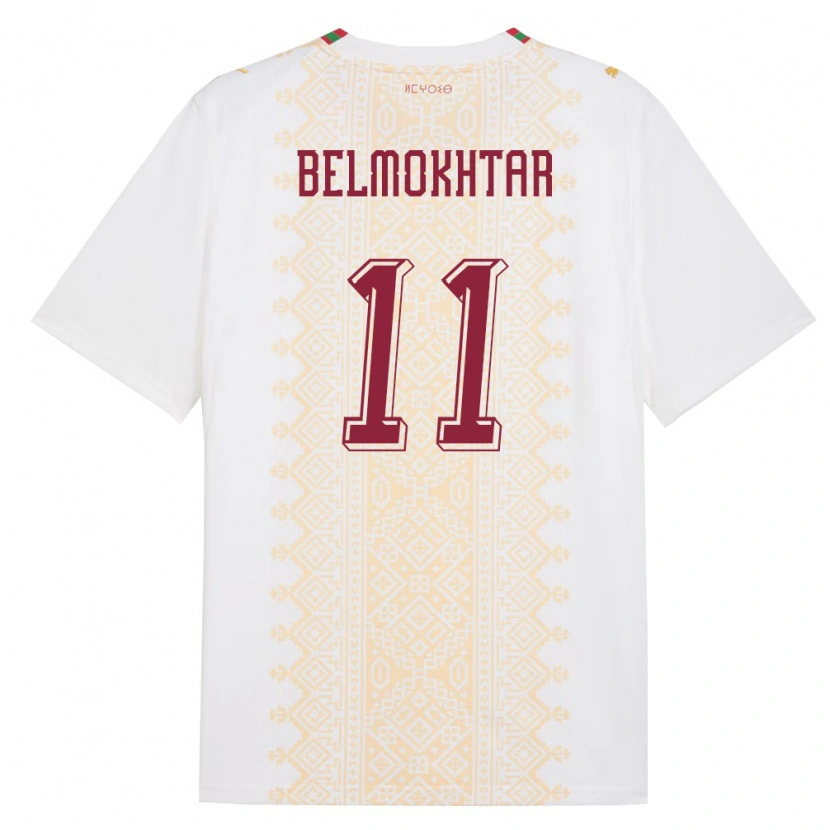 Danxen Kid Morocco Ilies Belmokhtar #11 White Gold Red Away Jersey 26-28 T-Shirt