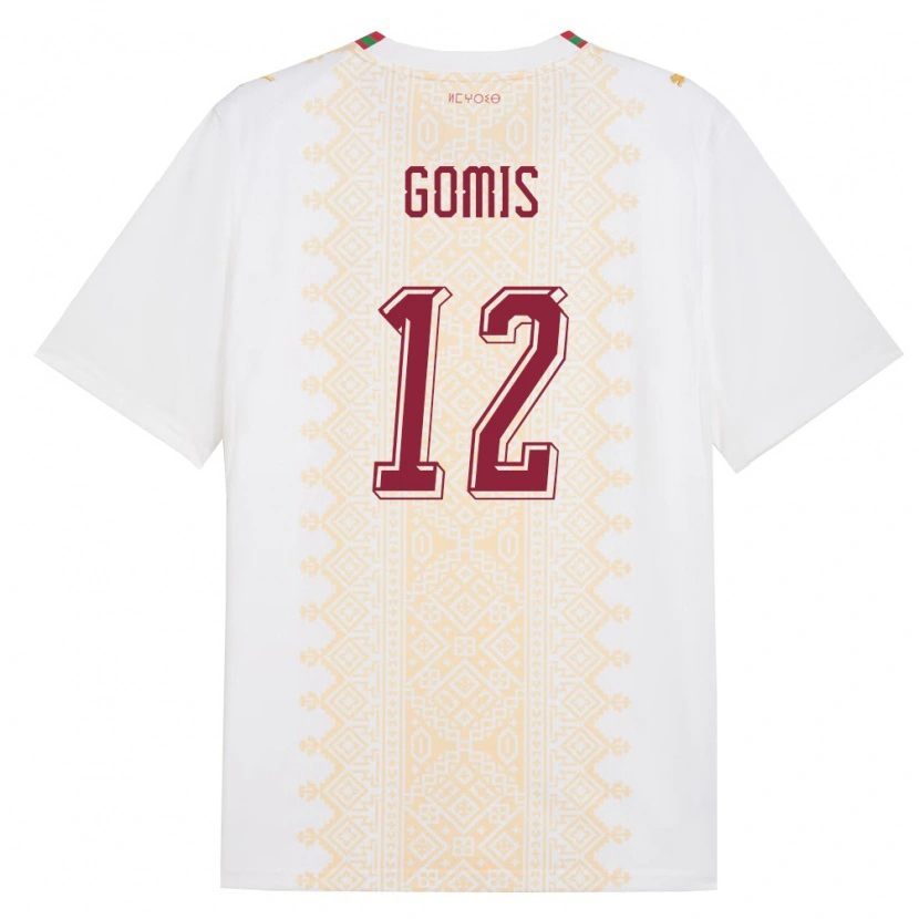 Danxen Kid Morocco Ibrahim Gomis #12 White Gold Red Away Jersey 26-28 T-Shirt