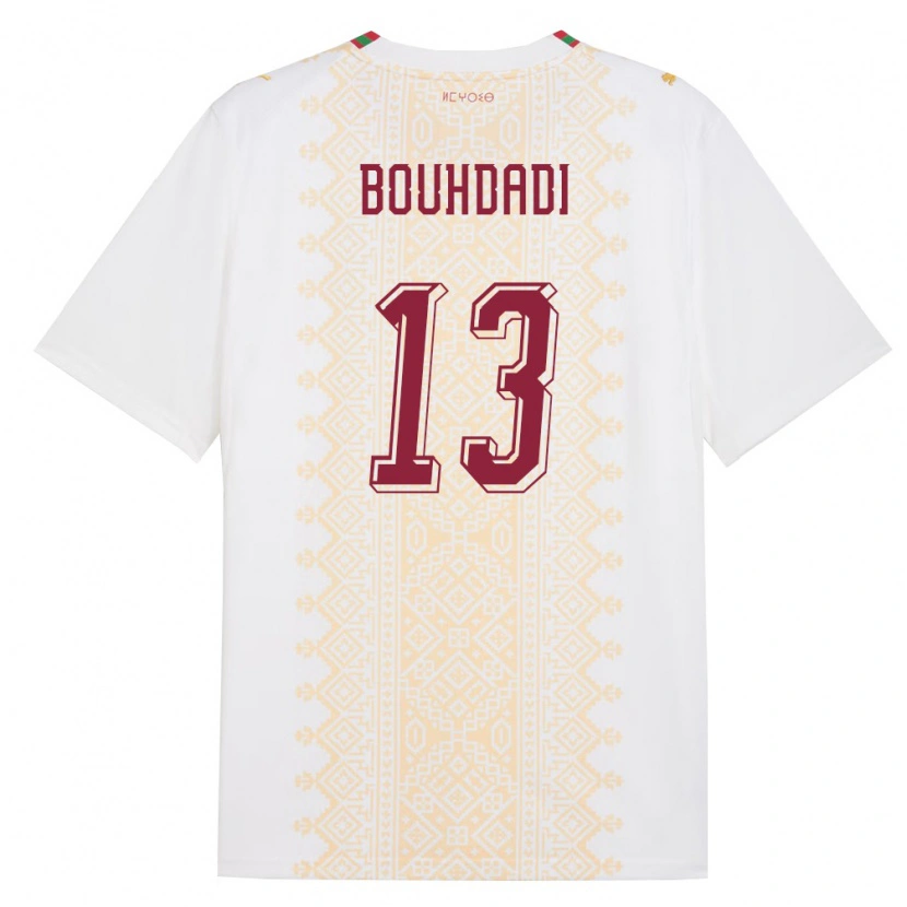Danxen Kid Morocco Adam Bouhdadi #13 White Gold Red Away Jersey 26-28 T-Shirt
