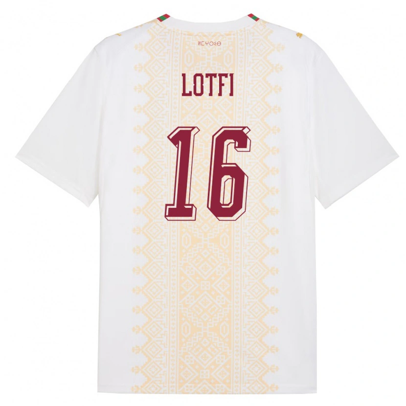 Danxen Kid Morocco Saad Lotfi #16 White Gold Red Away Jersey 26-28 T-Shirt
