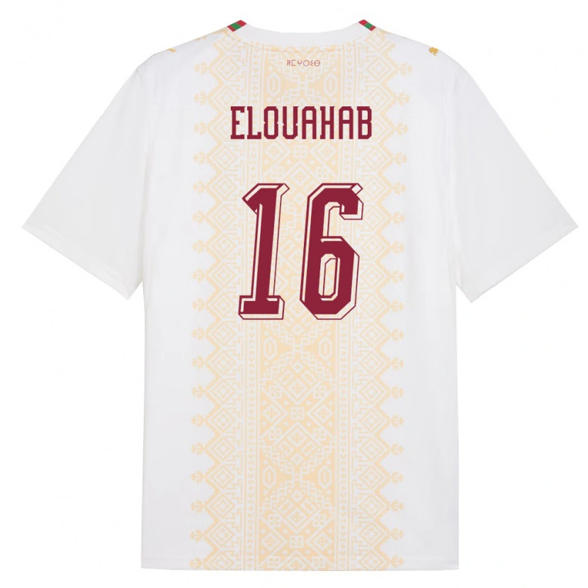 Danxen Kid Morocco Yahya Elouahab #16 White Gold Red Away Jersey 26-28 T-Shirt