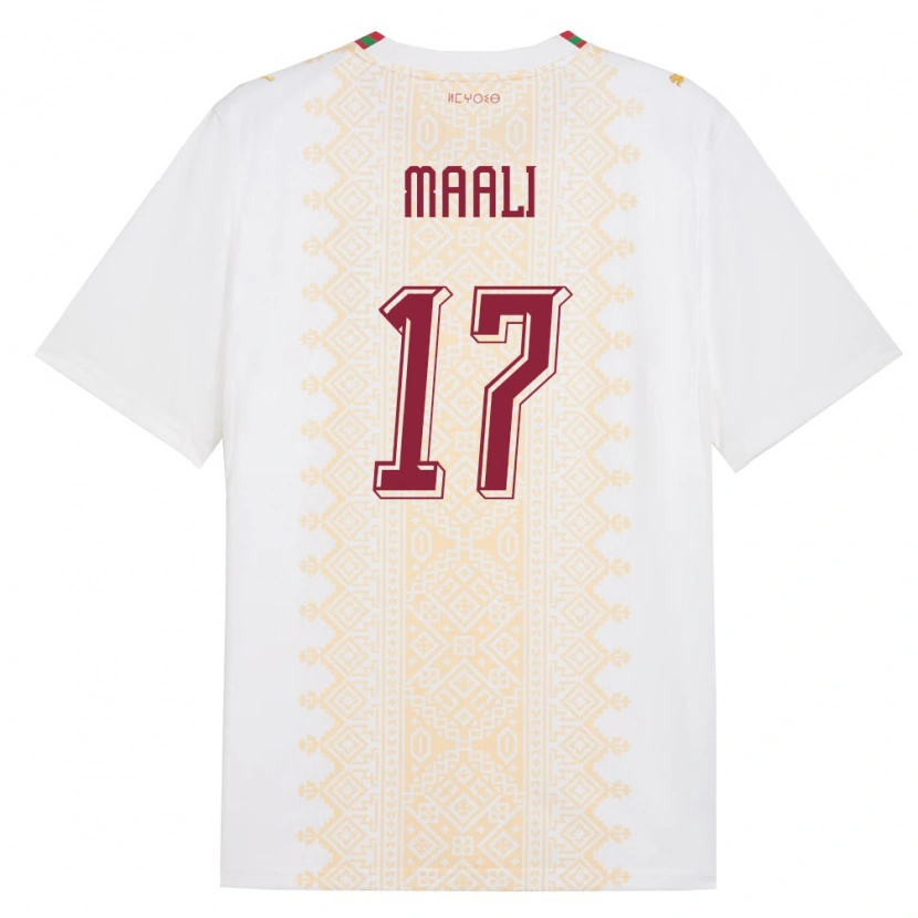 Danxen Kid Morocco Abdelhamid Maali #17 White Gold Red Away Jersey 26-28 T-Shirt