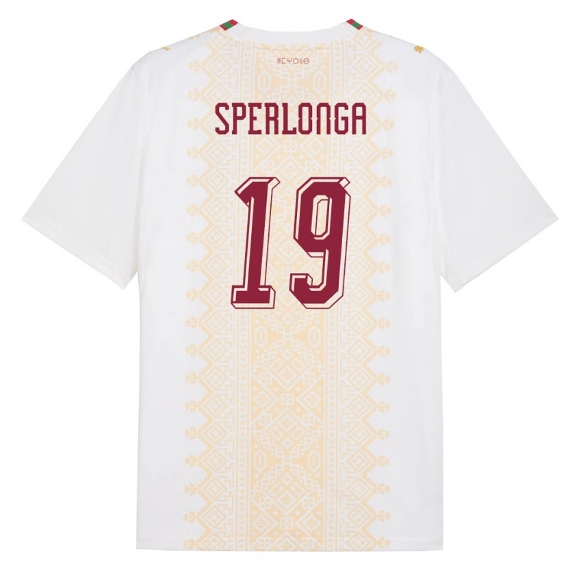 Danxen Kid Morocco Omar Sperlonga #19 White Gold Red Away Jersey 26-28 T-Shirt