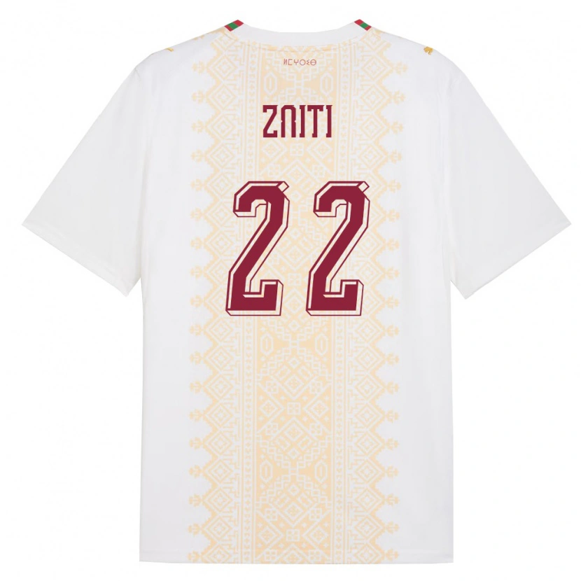 Danxen Kid Morocco Anas Zniti #22 White Gold Red Away Jersey 26-28 T-Shirt