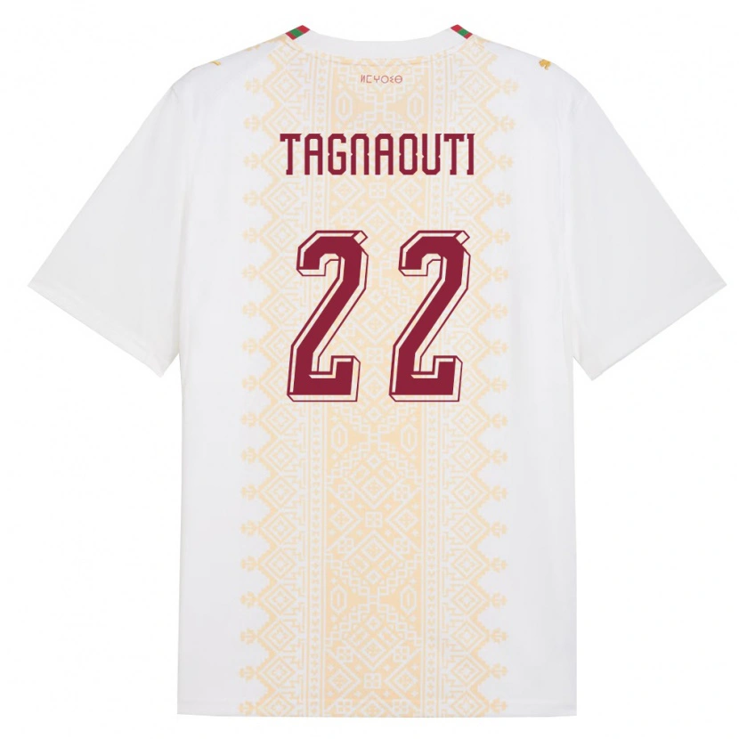Danxen Kid Morocco Ahmed Reda Tagnaouti #22 White Gold Red Away Jersey 26-28 T-Shirt