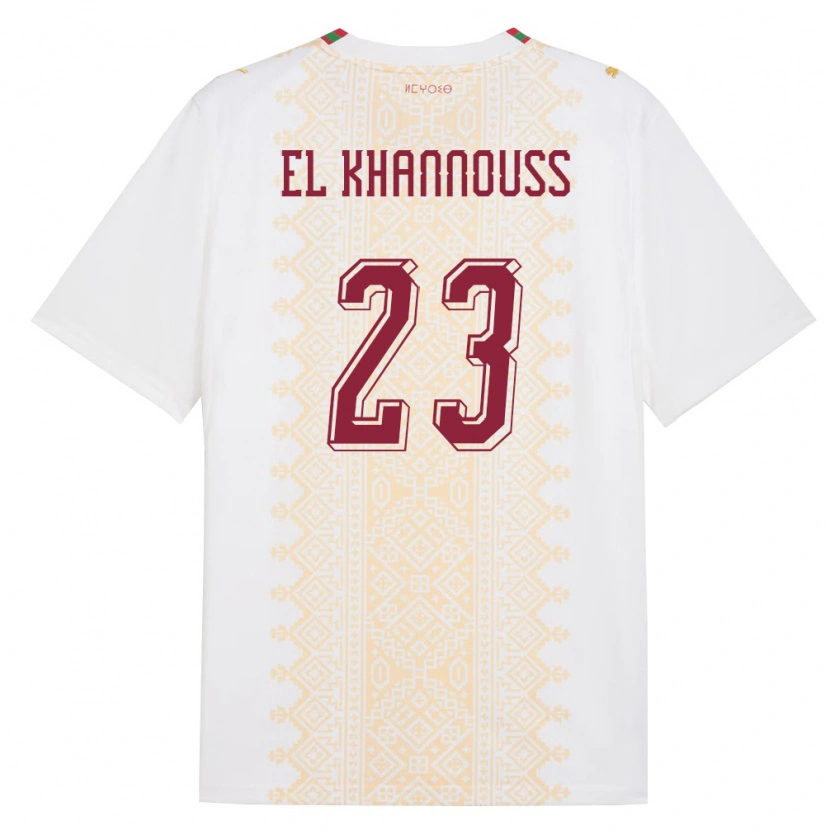 Danxen Kid Morocco Bilal El Khannouss #23 White Gold Red Away Jersey 26-28 T-Shirt