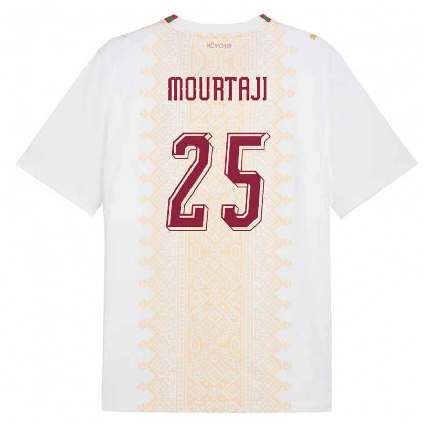 Danxen Kid Morocco Chaymaa Mourtaji #25 White Gold Red Away Jersey 26-28 T-Shirt