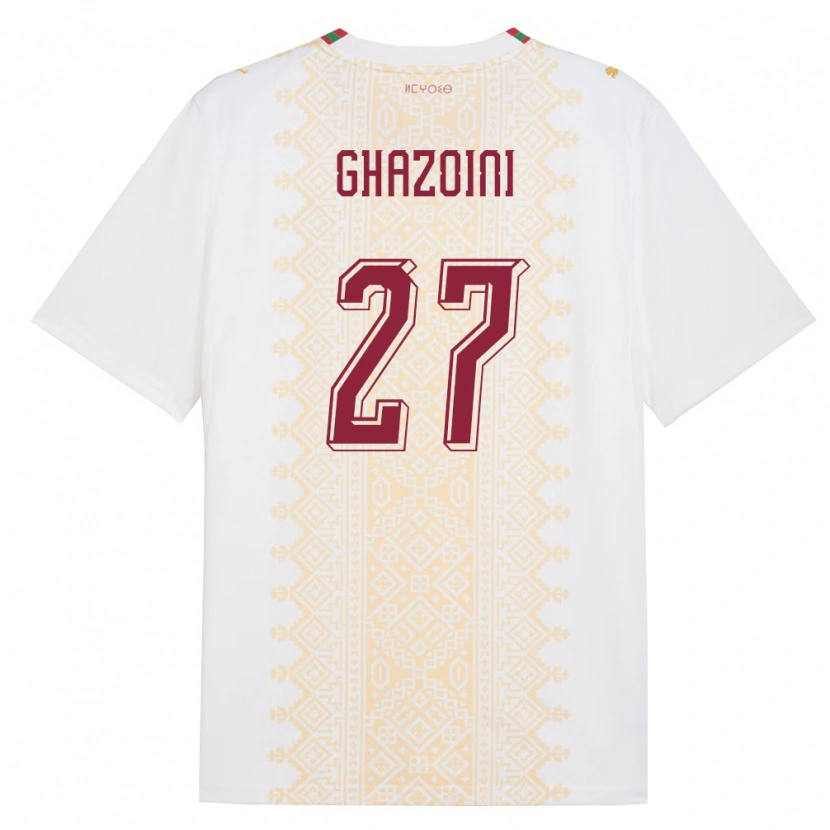 Danxen Kid Morocco Amine Ghazoini #27 White Gold Red Away Jersey 26-28 T-Shirt