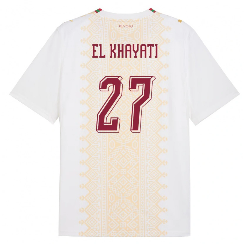 Danxen Kid Morocco Ayoub El Khayati #27 White Gold Red Away Jersey 26-28 T-Shirt