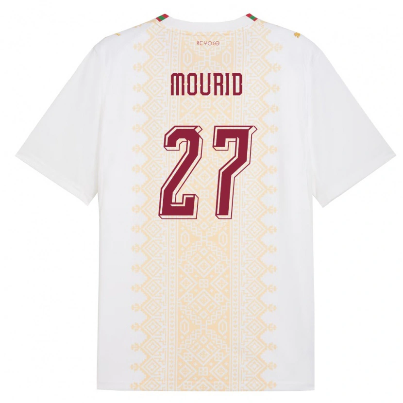 Danxen Kid Morocco Aymane Mourid #27 White Gold Red Away Jersey 26-28 T-Shirt