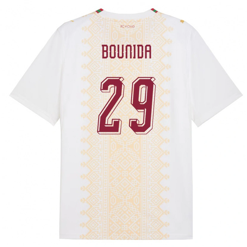 Danxen Kid Morocco Rayane Bounida #29 White Gold Red Away Jersey 26-28 T-Shirt