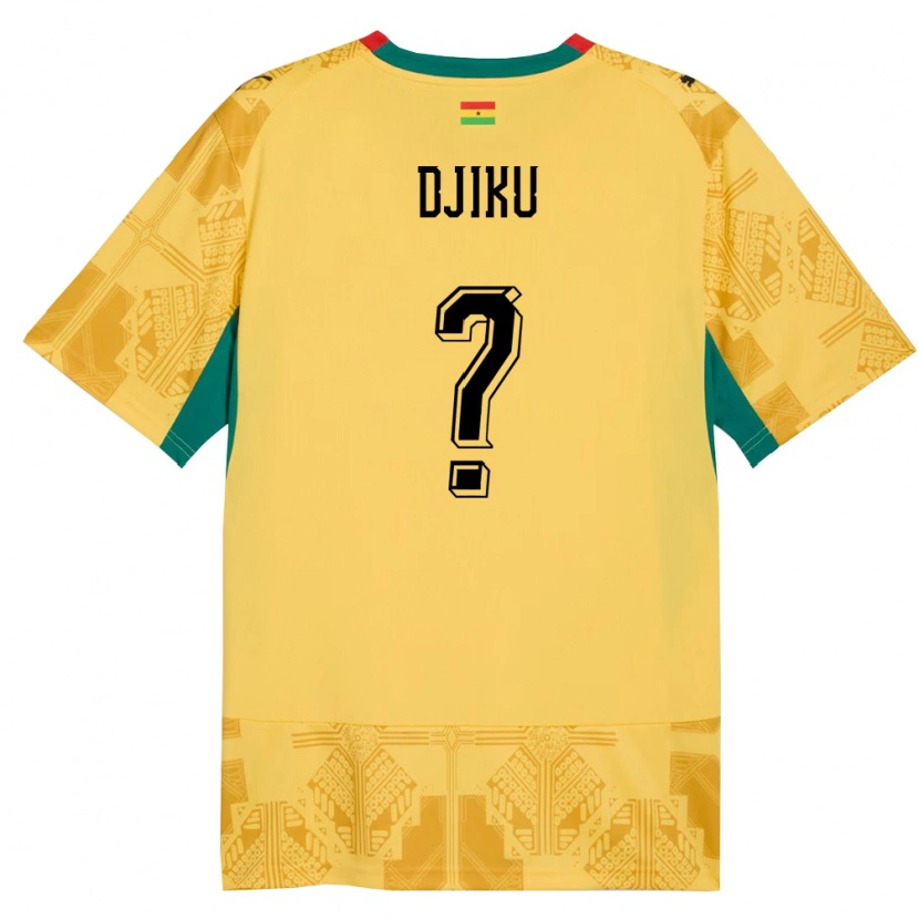 Danxen Kid Ghana Alexander Djiku #0 Yellow Red Black Away Jersey 26-28 T-Shirt