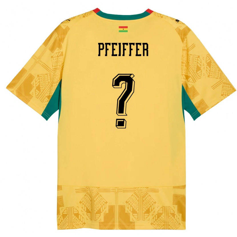 Danxen Kid Ghana Patric Pfeiffer #0 Yellow Red Black Away Jersey 26-28 T-Shirt