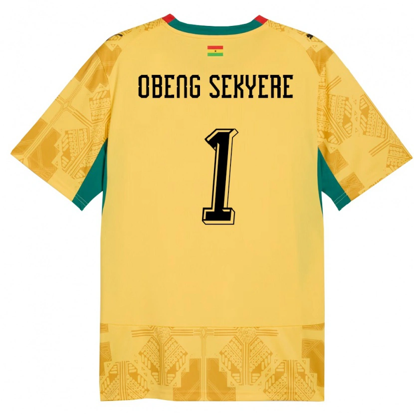 Danxen Kid Ghana Gregory Obeng Sekyere #1 Yellow Red Black Away Jersey 26-28 T-Shirt