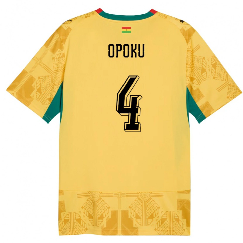 Danxen Kid Ghana Nicholas Opoku #4 Yellow Red Black Away Jersey 26-28 T-Shirt