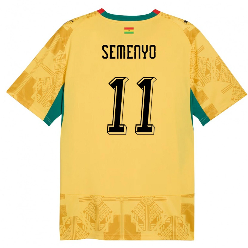 Danxen Kid Ghana Antoine Semenyo #11 Yellow Red Black Away Jersey 26-28 T-Shirt