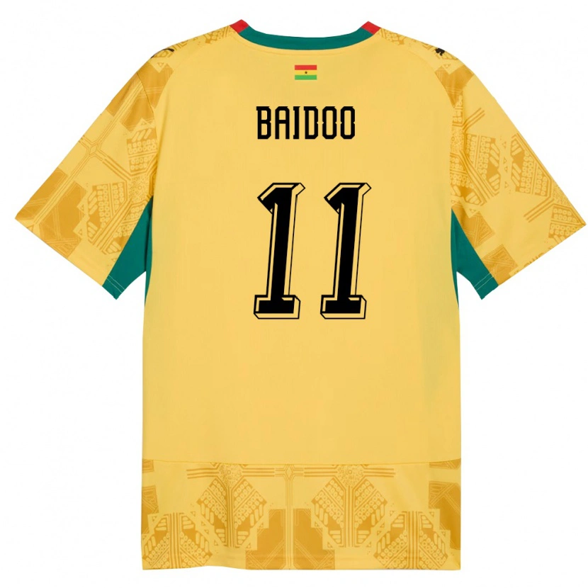 Danxen Kid Ghana Michael Baidoo #11 Yellow Red Black Away Jersey 26-28 T-Shirt