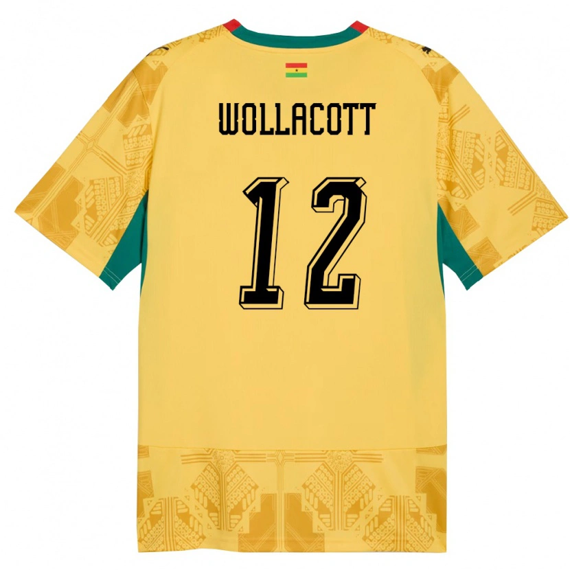 Danxen Kid Ghana Joe Wollacott #12 Yellow Red Black Away Jersey 26-28 T-Shirt