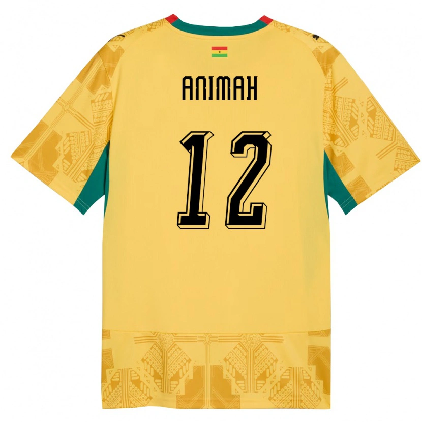 Danxen Kid Ghana Grace Animah #12 Yellow Red Black Away Jersey 26-28 T-Shirt