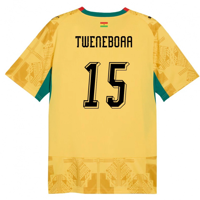 Danxen Kid Ghana Justice Tweneboaa #15 Yellow Red Black Away Jersey 26-28 T-Shirt