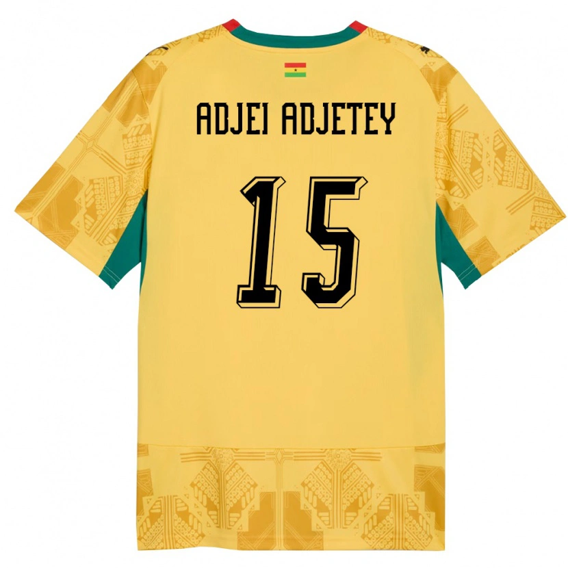 Danxen Kid Ghana Jonas Adjei Adjetey #15 Yellow Red Black Away Jersey 26-28 T-Shirt