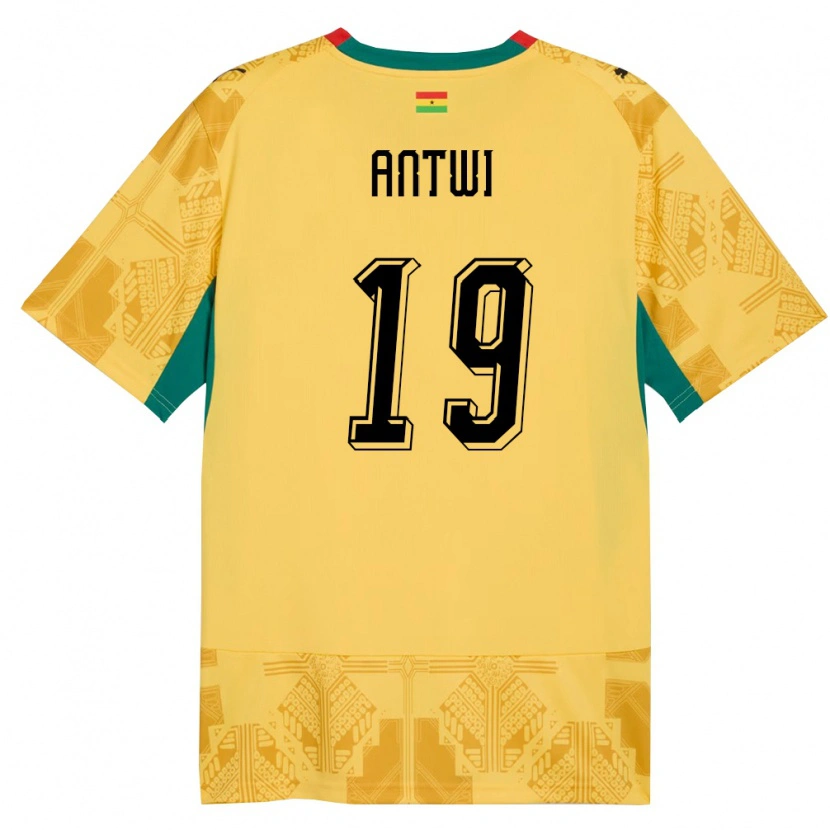 Danxen Kid Ghana Emmanuel Antwi #19 Yellow Red Black Away Jersey 26-28 T-Shirt