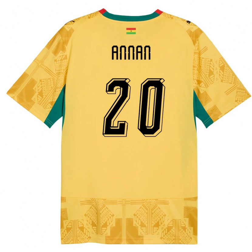 Danxen Kid Ghana Ebenezer Annan #20 Yellow Red Black Away Jersey 26-28 T-Shirt