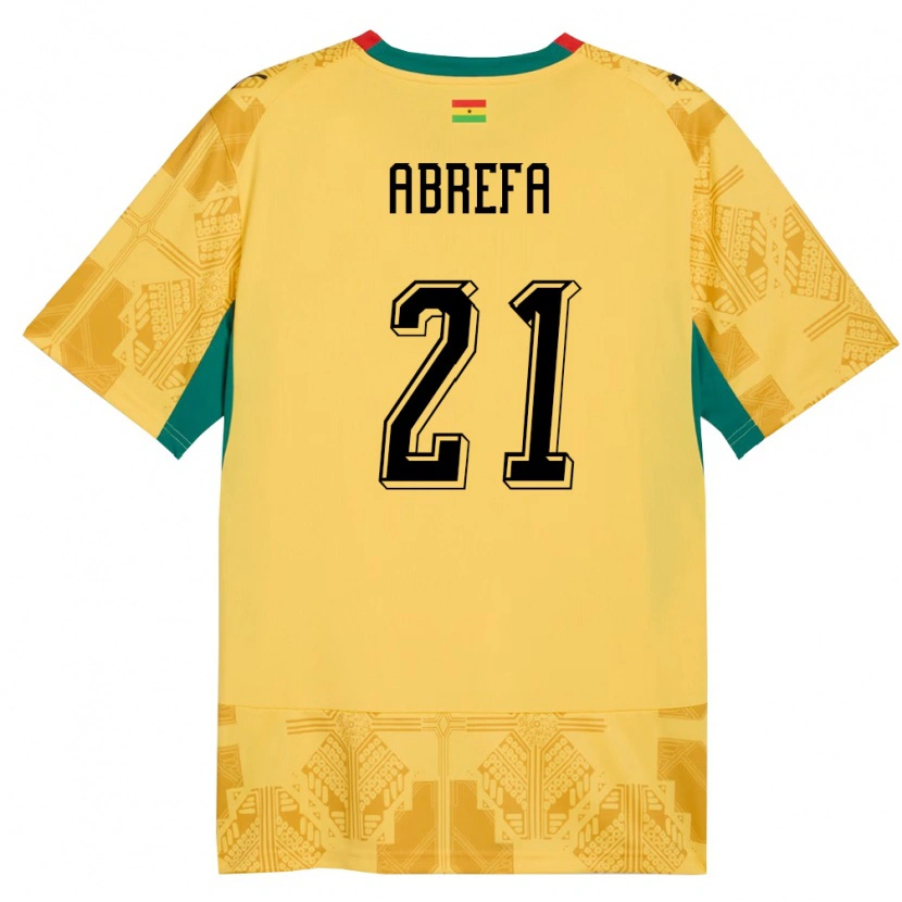 Danxen Kid Ghana Kelvin Abrefa #21 Yellow Red Black Away Jersey 26-28 T-Shirt
