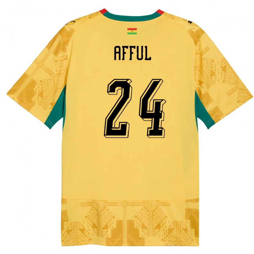 Danxen Kid Ghana Isaac Afful #24 Yellow Red Black Away Jersey 26-28 T-Shirt