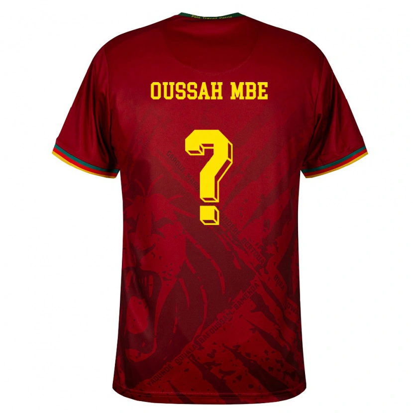 Danxen Kid Cameroon Trésor Oussah Mbe #0 Deep Red Green Yellow Away Jersey 26-28 T-Shirt