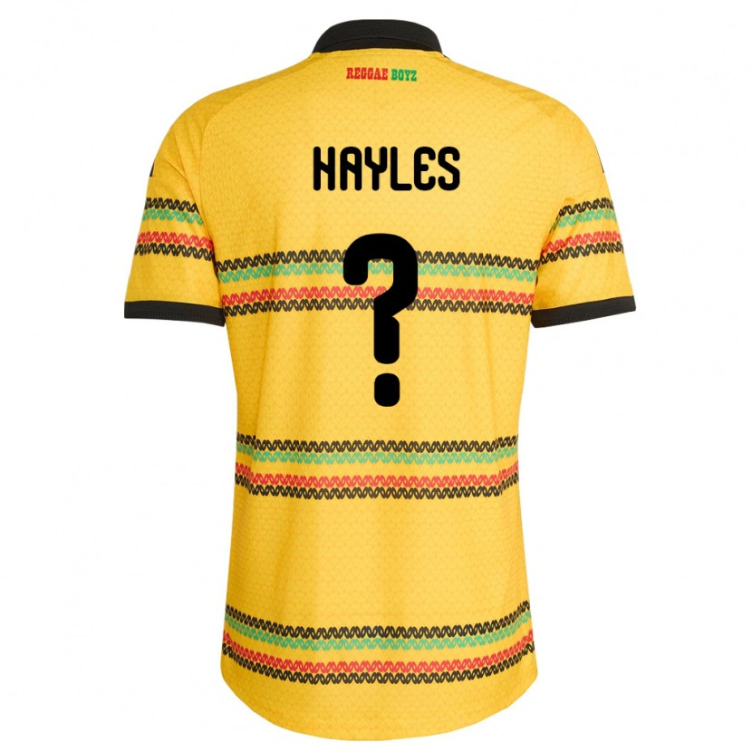 Danxen Men Jamaica Shania Hayles #0 Yellow Black Green Home Jersey 26-28 T-Shirt