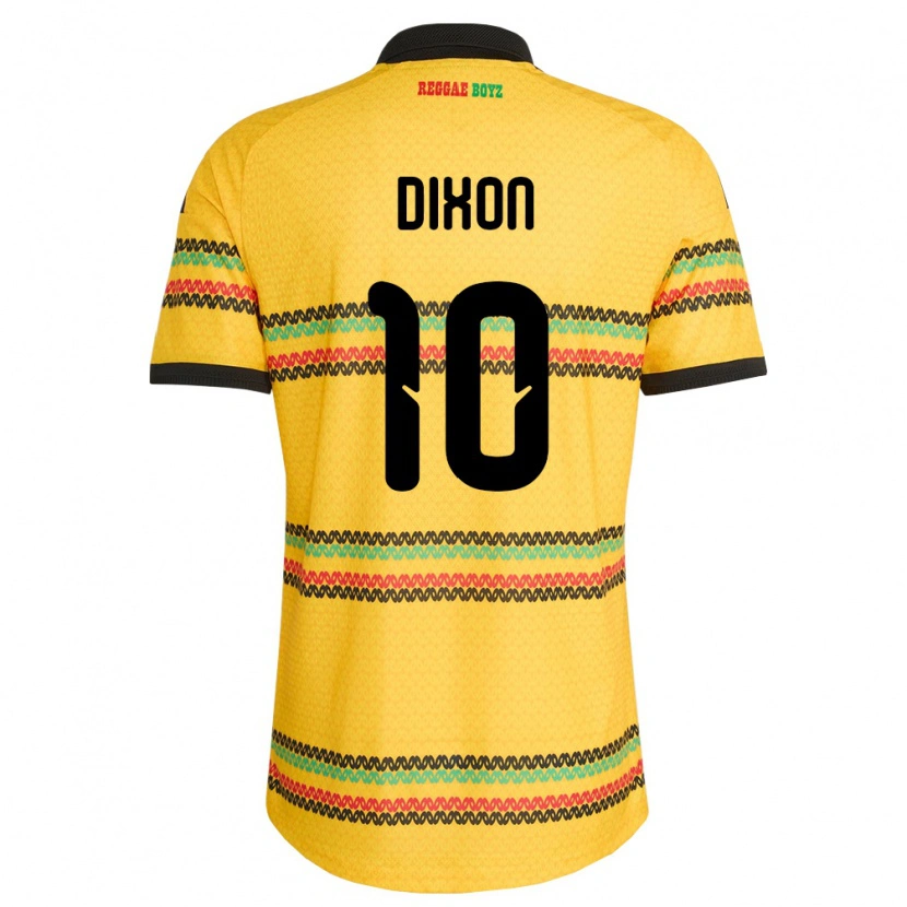 Danxen Men Jamaica Kaheim Dixon #10 Yellow Black Green Home Jersey 26-28 T-Shirt