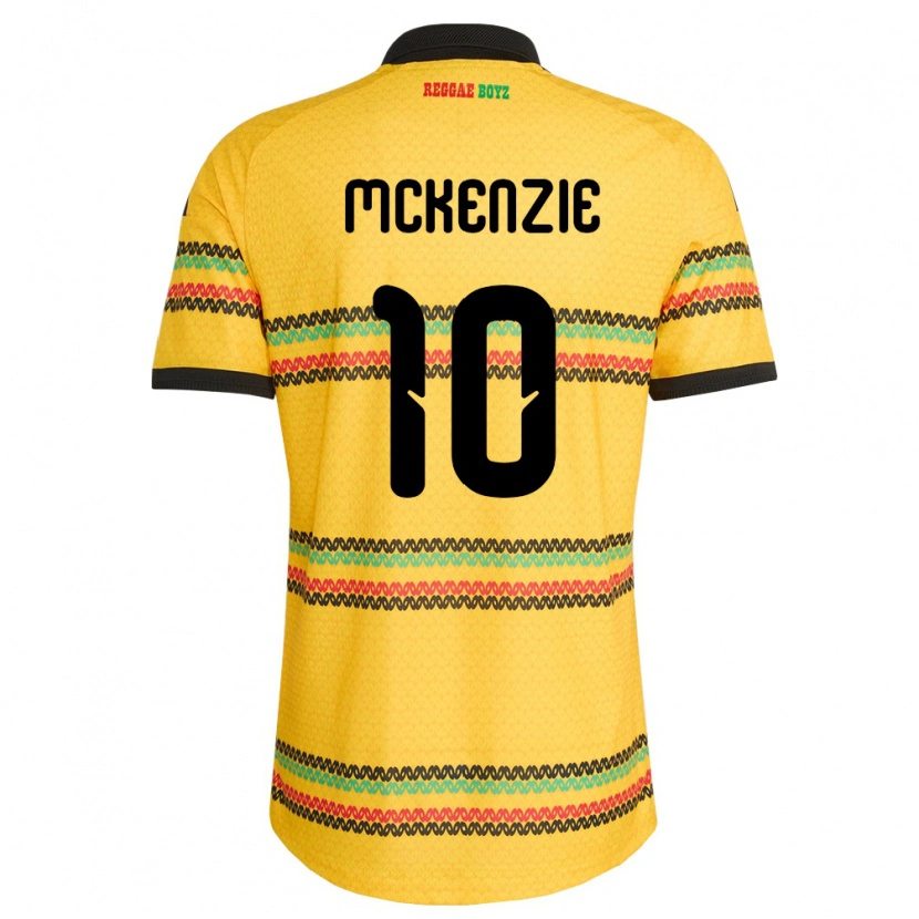 Danxen Men Jamaica Denzel Mckenzie #10 Yellow Black Green Home Jersey 26-28 T-Shirt