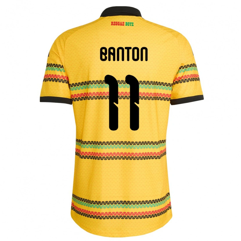 Danxen Men Jamaica Kenoy Banton #11 Yellow Black Green Home Jersey 26-28 T-Shirt