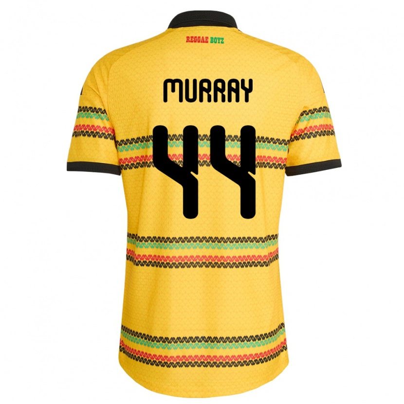 Danxen Men Jamaica Satara Murray #44 Yellow Black Green Home Jersey 26-28 T-Shirt