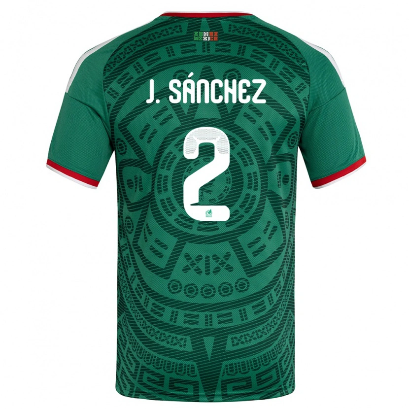 Danxen Men Mexico Jorge Sánchez #2 Green White Red Home Jersey 26-28 T-Shirt
