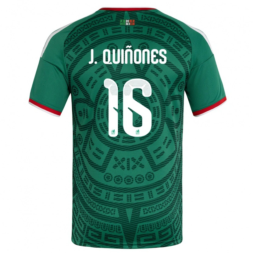 Danxen Men Mexico Julián Quiñones #16 Green White Red Home Jersey 26-28 T-Shirt