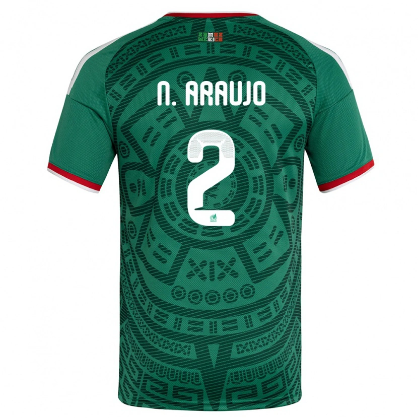 Danxen Men Mexico Nestor Araujo #2 Green White Red Home Jersey 26-28 T-Shirt