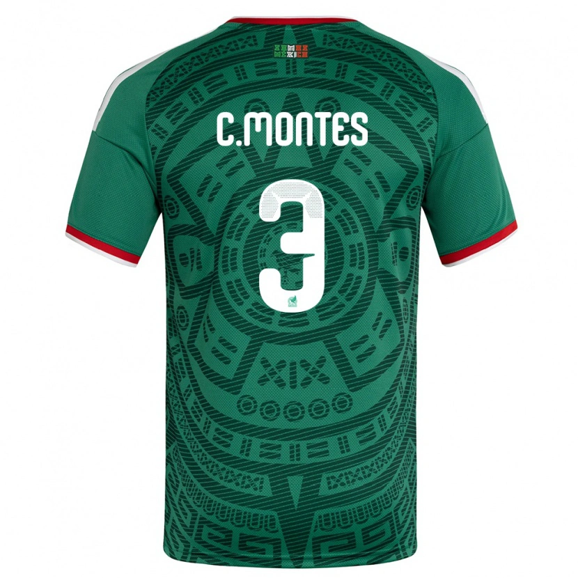Danxen Men Mexico César Montes #3 Green White Red Home Jersey 26-28 T-Shirt