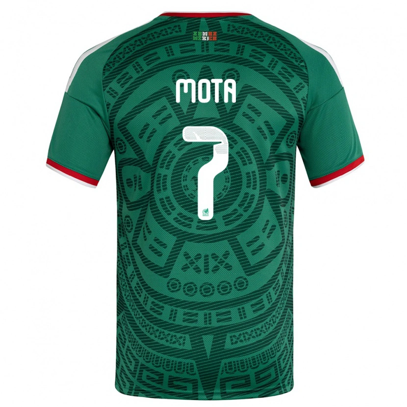 Danxen Men Mexico Noé Mota #7 Green White Red Home Jersey 26-28 T-Shirt
