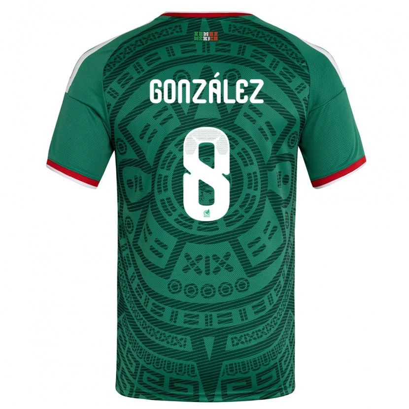Danxen Men Mexico Ricardo González #8 Green White Red Home Jersey 26-28 T-Shirt