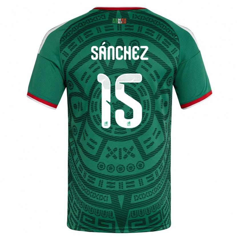 Danxen Men Mexico Eliud Sánchez #15 Green White Red Home Jersey 26-28 T-Shirt