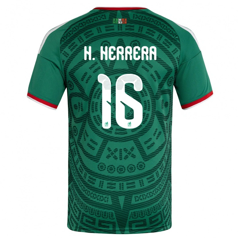 Danxen Men Mexico Hector Herrera #16 Green White Red Home Jersey 26-28 T-Shirt