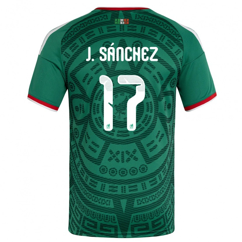 Danxen Men Mexico Jorge Sánchez #17 Green White Red Home Jersey 26-28 T-Shirt