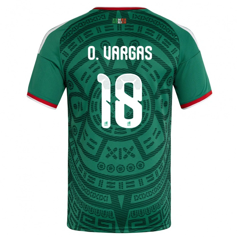 Danxen Men Mexico Obed Vargas #18 Green White Red Home Jersey 26-28 T-Shirt