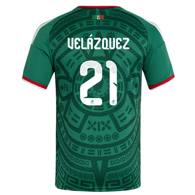 Danxen Men Mexico Matías Velázquez #21 Green White Red Home Jersey 26-28 T-Shirt