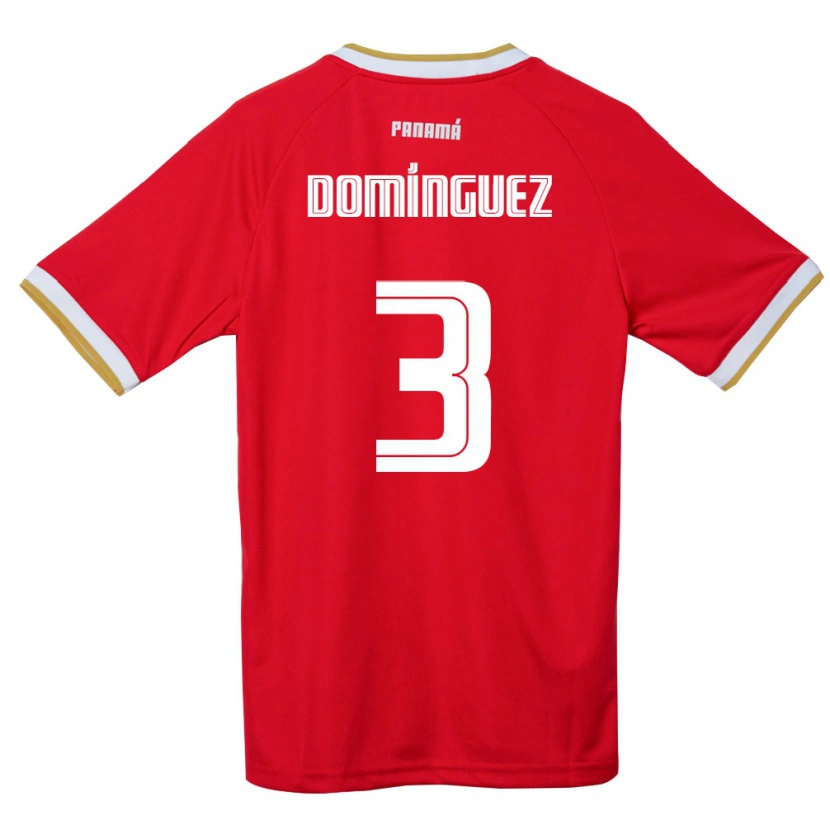 Danxen Men Panama Stephen Domínguez #3 Red Brown White Home Jersey 26-28 T-Shirt