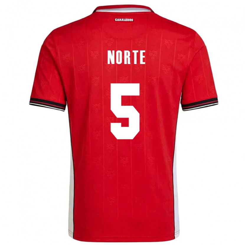 Danxen Men Panama Lucas Norte #5 Red Brown White Home Jersey 26-28 T-Shirt