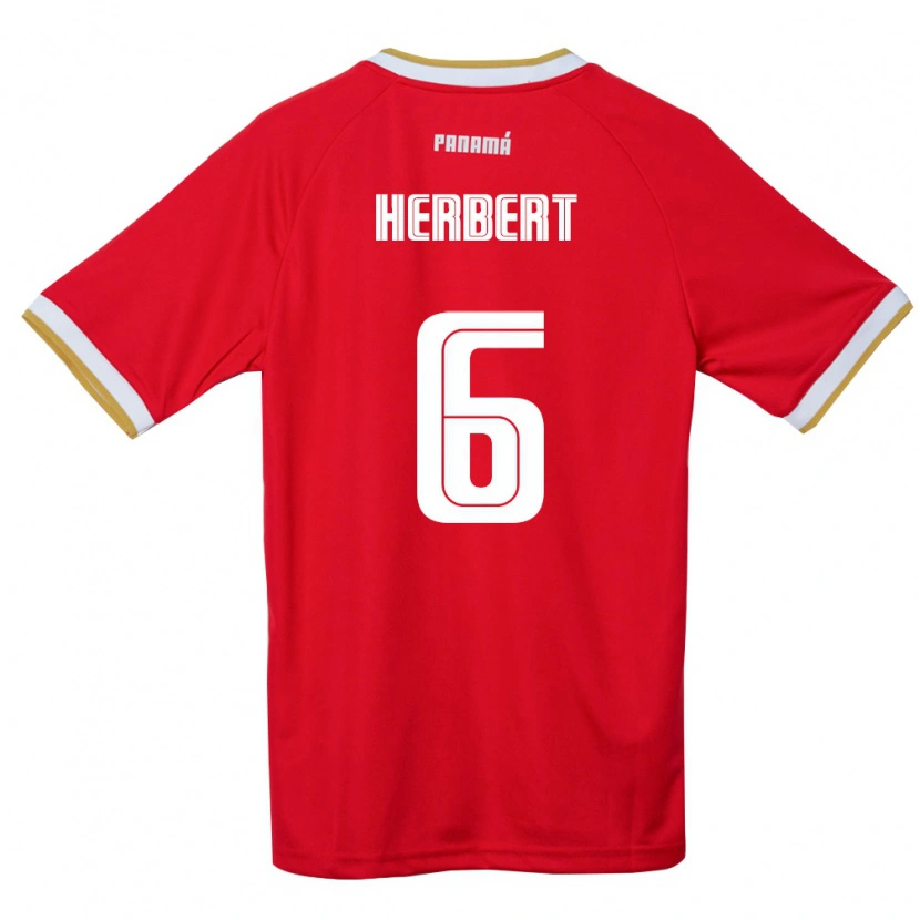 Danxen Men Panama Giovany Herbert #6 Red Brown White Home Jersey 26-28 T-Shirt